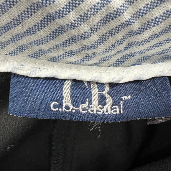 C B Casuals Womens Chino Shorts 10‎ Black High Rise Pockets Flat Front Stretch - Picture 5 of 12